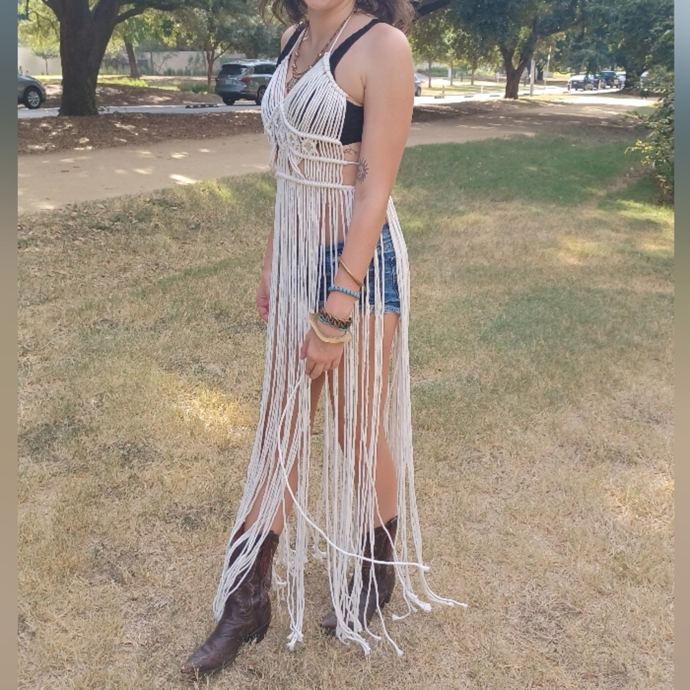 Macrame Boho Festival Halter Dress - Picture 3 of 3